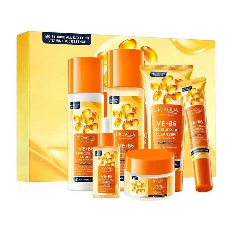 BIOAQUA Vitamin E + B5 Skincare Set – 6-Piece Moisturizing & Anti-Aging Routine