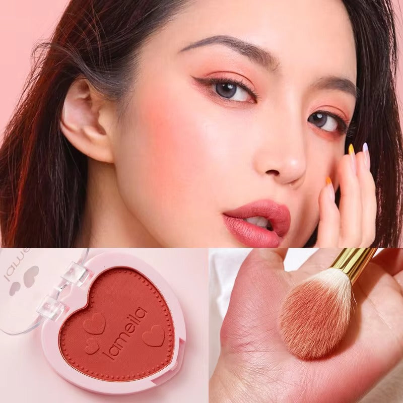 Lameila Blush Palette Makeup Repair Face Tone 4 Colors Beginner Female Heart Shape Lovely Cheek Blush