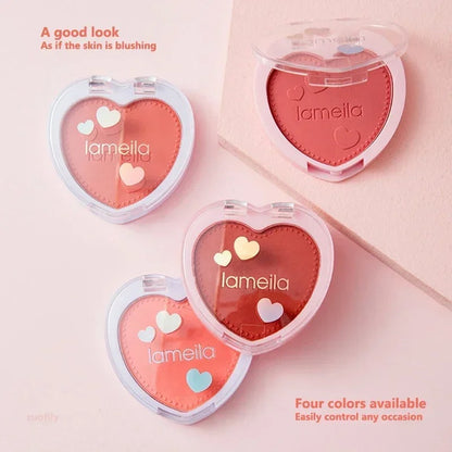 Lameila Blush Palette Makeup Repair Face Tone 4 Colors Beginner Female Heart Shape Lovely Cheek Blush