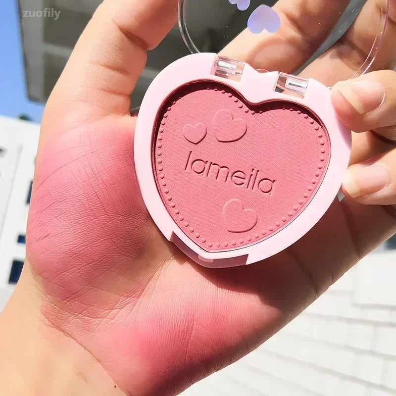 Lameila Blush Palette Makeup Repair Face Tone 4 Colors Beginner Female Heart Shape Lovely Cheek Blush