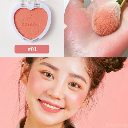 Lameila Blush Palette Makeup Repair Face Tone 4 Colors Beginner Female Heart Shape Lovely Cheek Blush