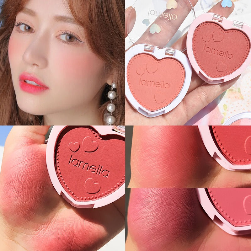 Lameila Blush Palette Makeup Repair Face Tone 4 Colors Beginner Female Heart Shape Lovely Cheek Blush