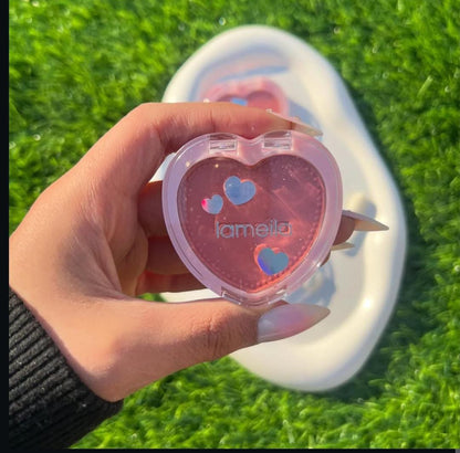 Lameila Blush Palette Makeup Repair Face Tone 4 Colors Beginner Female Heart Shape Lovely Cheek Blush