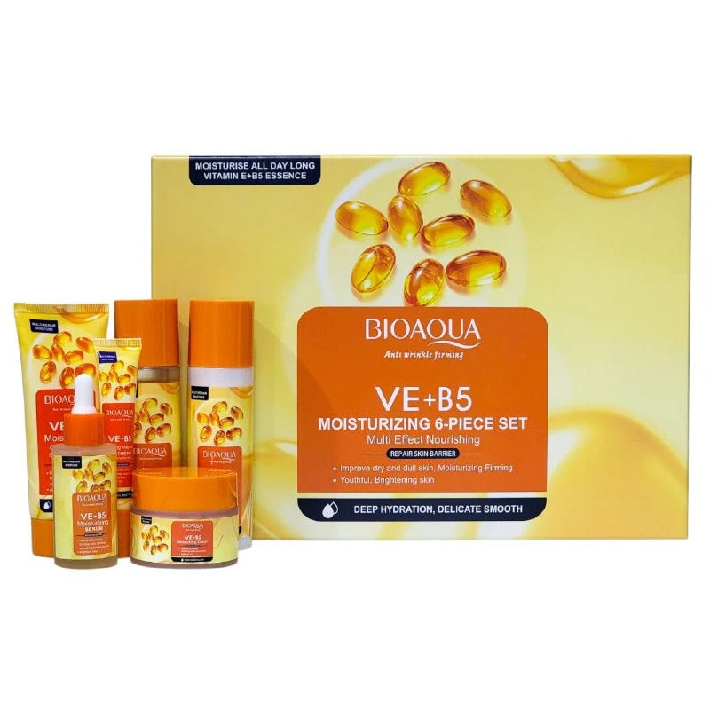 BIOAQUA Vitamin E + B5 Skincare Set – 6-Piece Moisturizing & Anti-Aging Routine