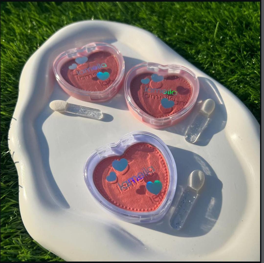 Lameila Blush Palette Makeup Repair Face Tone 4 Colors Beginner Female Heart Shape Lovely Cheek Blush