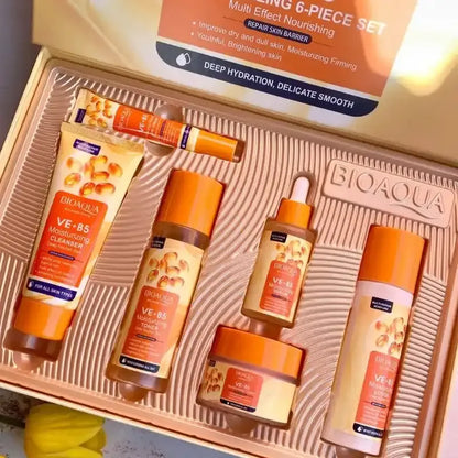 BIOAQUA Vitamin E + B5 Skincare Set – 6-Piece Moisturizing & Anti-Aging Routine