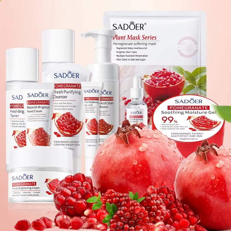 SADOER Pomegranate Vitality Bright Skin 6-in-1 Skincare Set | Hydrating & Brightening