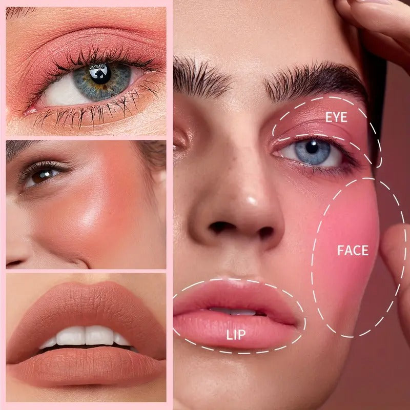 Lameila Blush Palette Makeup Repair Face Tone 4 Colors Beginner Female Heart Shape Lovely Cheek Blush