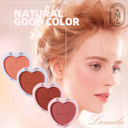 Lameila Blush Palette Makeup Repair Face Tone 4 Colors Beginner Female Heart Shape Lovely Cheek Blush