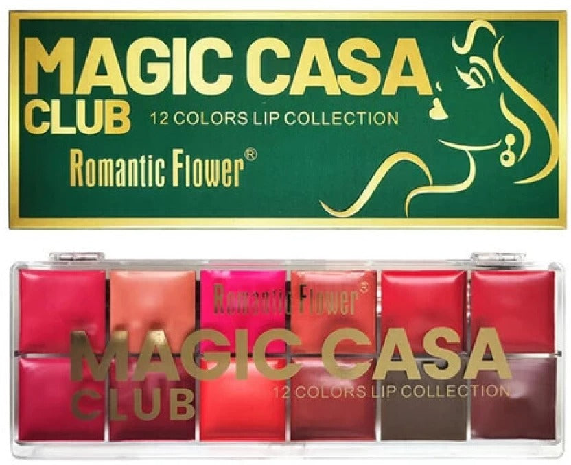 MAGIC CASA CLUB 12 Colour Long-Lasting Wear Lipstick Palette
