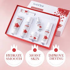 SADOER Pomegranate Vitality Bright Skin 6-in-1 Skincare Set | Hydrating & Brightening