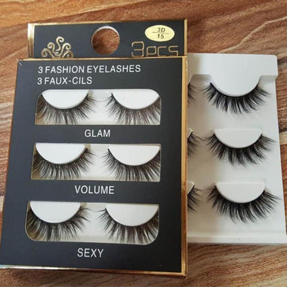 3Fashion Eyelashes – 3 Faux Cils | Premium Synthetic Eyelash Set