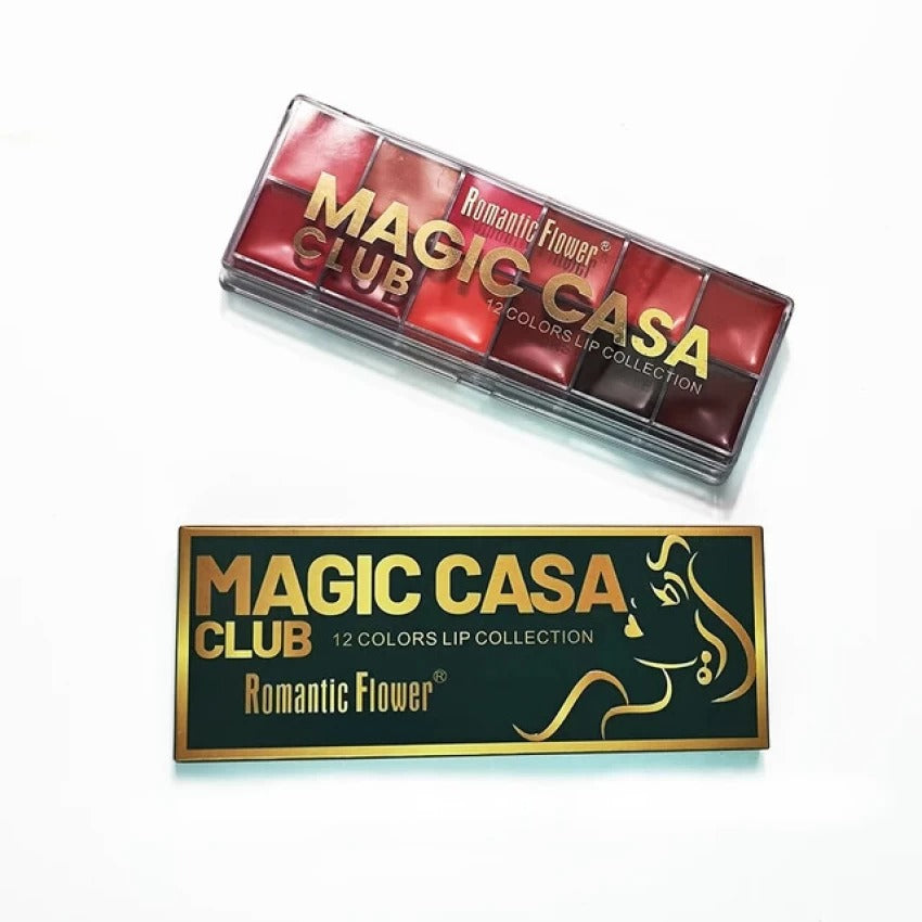 MAGIC CASA CLUB 12 Colour Long-Lasting Wear Lipstick Palette