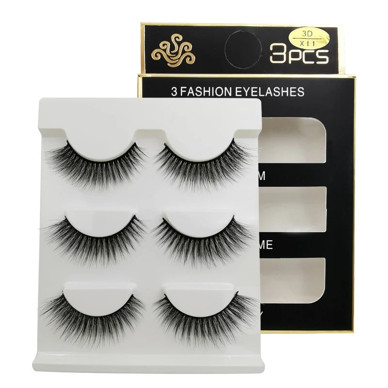 3Fashion Eyelashes – 3 Faux Cils | Premium Synthetic Eyelash Set