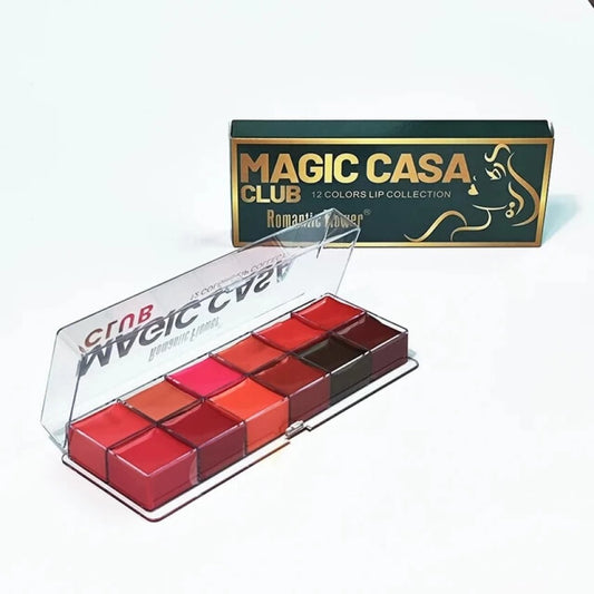 MAGIC CASA CLUB 12 Colour Long-Lasting Wear Lipstick Palette